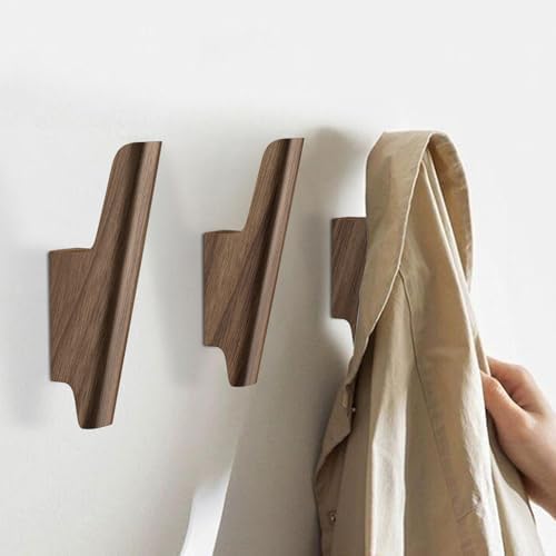 Wood Wall Hooks 4 Pack Coat Hooks Wall Mount, Towel Hooks - Image 2
