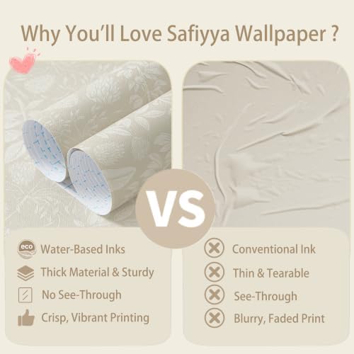 Safiyya Beige Floral Wallpaper Peel and Stick Contact Paper Leaf Modern Boho - Image 6