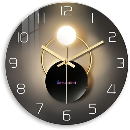 Black and Gold Glass Wall Clock 12 Inch by Constantplanet%E6%97%97%E8%88%B0%E5%BA%97