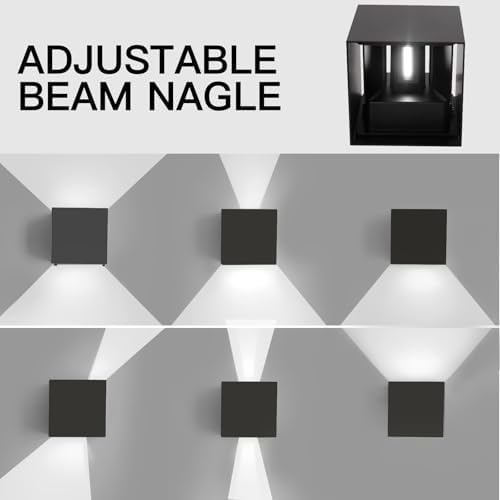 Mille Lucciole 12W 2Pack Outdoor Wall Lights Exterior/Interior, LED Black - Image 3