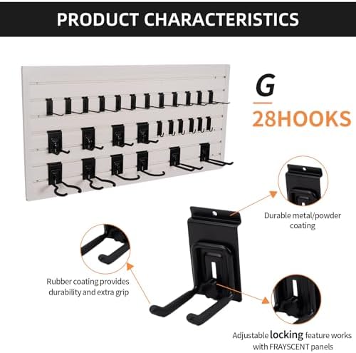 Slat Wall Accessories Garage Hooks Heavy Duty Slatwall Panel Hook Locking Bike - Image 2