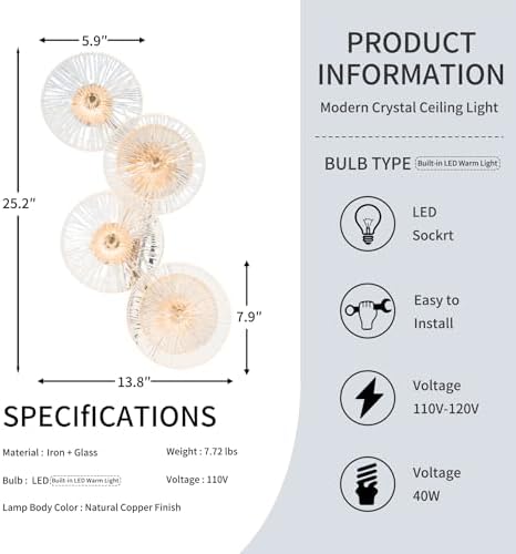 Fandian LED Light Modern Brass Wall Sconce - Image 4