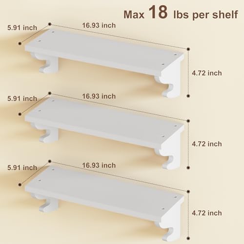 Alsonerbay 17-Inch Wood Floating Shelves - Image 3