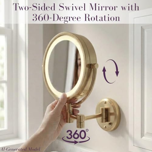 JERDON Hardwired Wall-Mount Makeup Mirror - Image 7