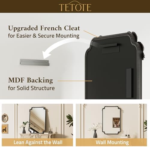 TETOTE Antique Black Rectangle Mirror - Image 5