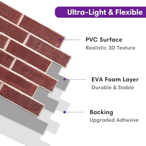 3D Faux Brick Wall Panels Peel and Stick, Designed - Image 5