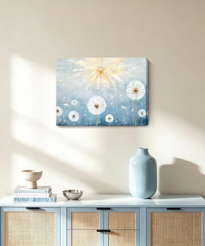 Nicetop Small Blue Dandelion Artwork Canvas Wall Art by Nicetop