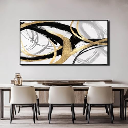 Abstract Wall Art Pictures for Living Room Gold Wall Decor Line Art for Bedroom - Image 6