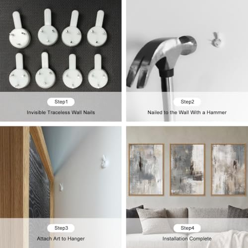 Aryroi Abstract Neutral Gray Beige Framed Canvas Wall Art Set- 24"x36"x3 - Image 6
