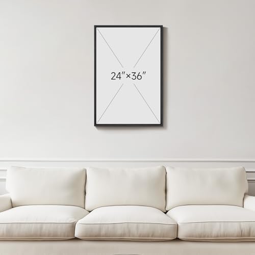 Large Framed Blue Gray Modern Abstract Wall Art, 1 Piece 24x36 In - Image 3
