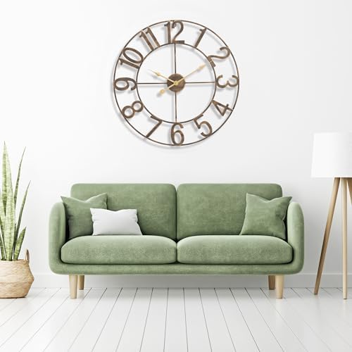 Sorbus Large Wall Clock, Metal Frame, Battery Powered - Image 3