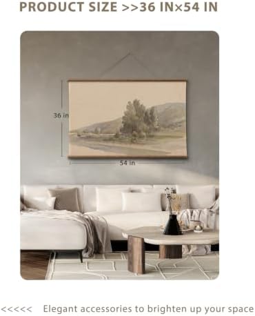 VIYYIEA Extra Large Canvas Wall Art, Vintage River Landscape Scroll Print - Image 3
