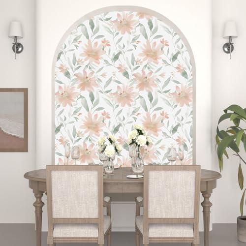 Laatse Light Color Floral Pink Flower Peel and Stick Wallpaper 17.5''x118'' - Image 6