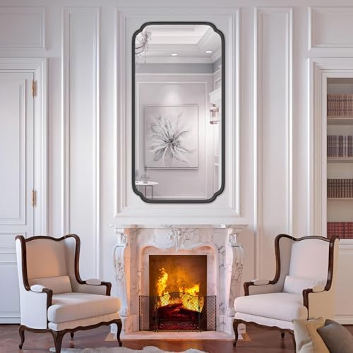 Ferytange 48 x 24 Inch Black Bathroom Vanity Mirror - Image 4
