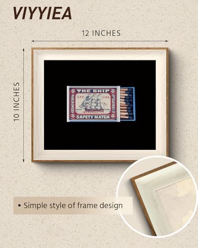 VIYYIEA Framed Vintage Matchbox Summer Sailboat Canvas Wall Art, 12×10 Inch - Image 2