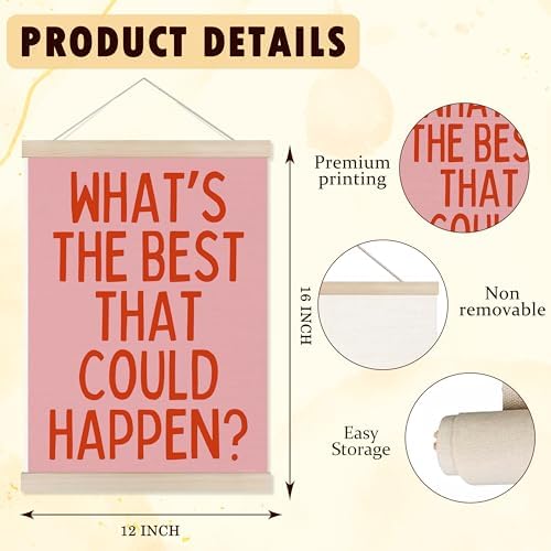 Welshower Boho Motivational Positive Poster Hanger Frame, What's the Best That - Image 6