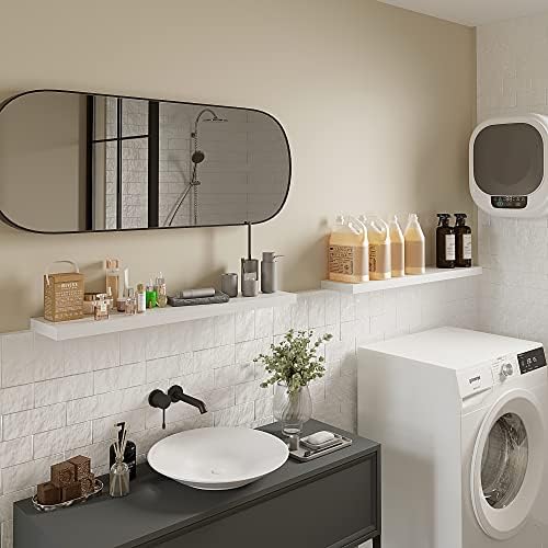 BAMEOS Floating Shelves, 40 x 8Wall Shelves – Extra-Wide Display Shelf - Image 4