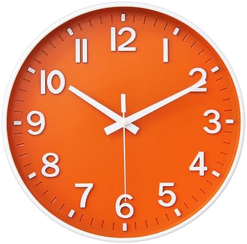 HZDHCLH 14 Inch WallClock Battery Operated Silent Non Ticking Orange Modern by HZDHCLH