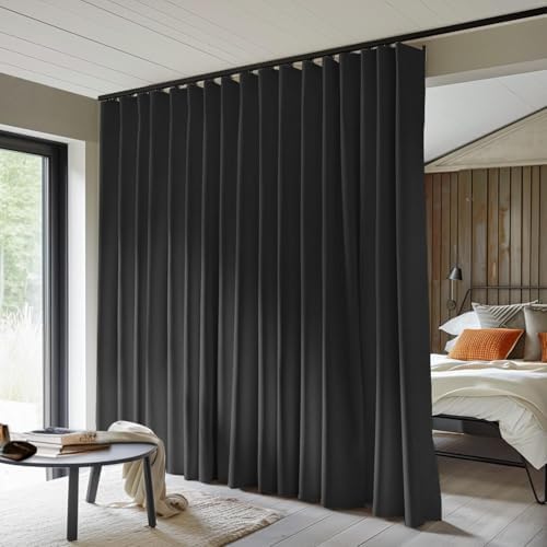 MaKefeile Room Divider Curtains Total Blackout Privacy Curtain Panel Room by Makefeileshade
