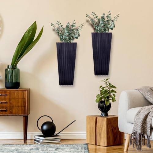 2PCS Wood Wall Planter for Indoor Plants, Wooden Hanging Planter for Dried - Image 3