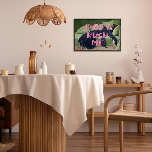 Vintage Don'T Rush Me Pink Graffiti Posters Preppy Style Maximalist Canvas Wall - Image 2