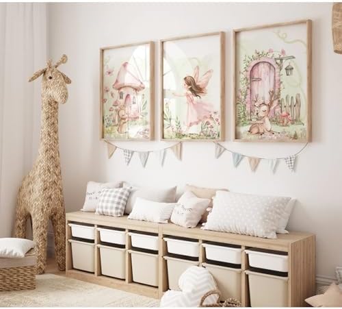 Fairy Girl Nursery Wall Art Magic Canvas Wall Decor Fairy Garden Poster Fantasy - Image 3