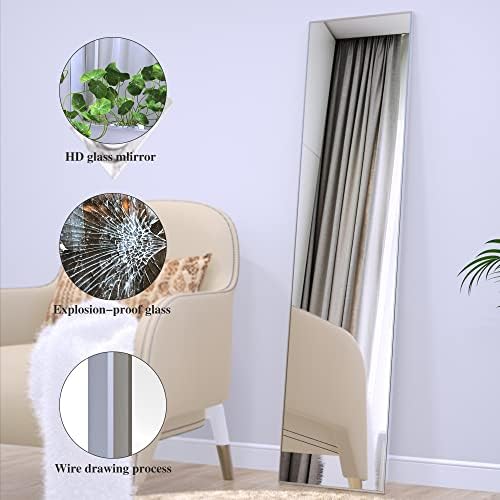 ANYHI 47"x12" Full Length Mirror Over the Door Hang or Wall Mounted - Image 3
