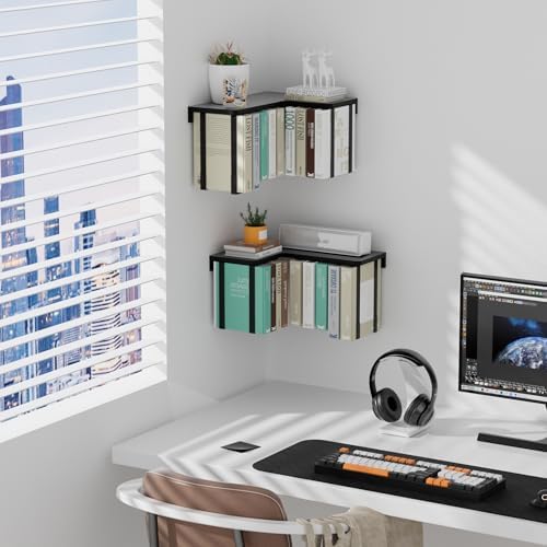 L-Shaped Corner Floating Shelves Set of 2, Floating Book Shelves - Image 2
