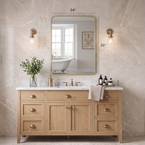 Sweetcrispy Bathroom Wall Mirror, 32x24 Inch Mirror - Image 2