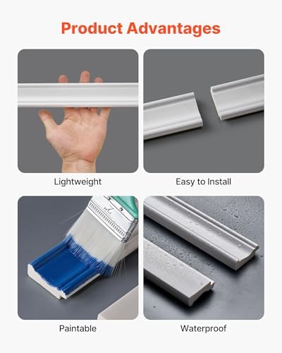 VEVOR Wall Molding Kit, Wainscoting Panels, Lightweight Paintable Polystyrene - Image 4