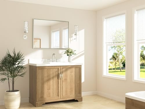 TETOTE Brushed Nickel Bathroom Mirror - Image 2