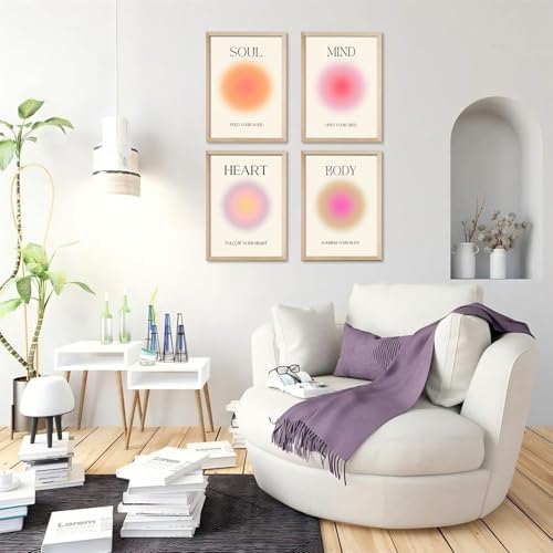 Framed 4 Colorful Abstract Halo Posters, 12x16inchX4 - Image 2