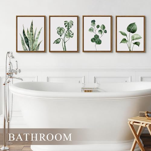 VIYYIEA Sage Green Botanical Wall Art Set of 4, Watercolor Painting, 8 x 10 - Image 5