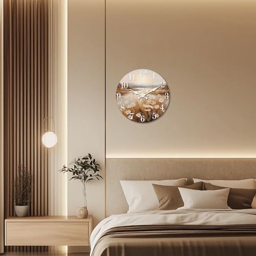 XNM Farmhouse Wooden Wall Clocks Battery Operated 12 Inch - Image 5