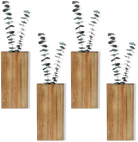 DILATATA Wood Wall Planters 4 Pack Wood Wall Decor by DILATATA