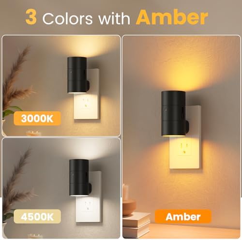 VOLISUN Night Light, Dimmable Led Night Lights Plug into Wall, Amber/3000K/4500K - Image 2