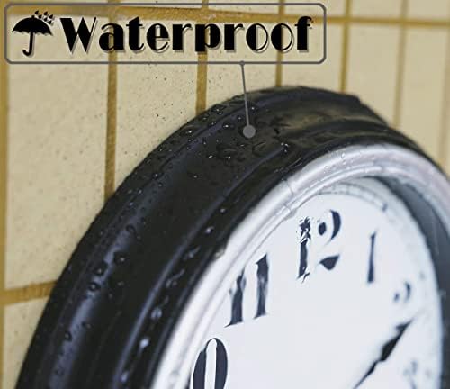 45MinST 12 Inch Indoor/Outdoor Retro Round Waterproof Wall Clock - Image 4