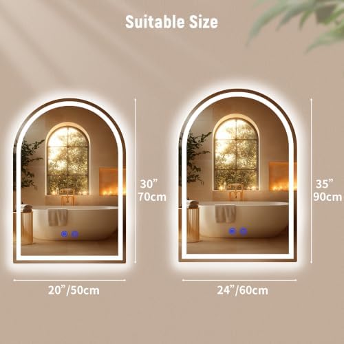 Bathroom Smart Mirrors with LED Lights, Anti-Fog Bathroom Mirror Backlit + - Image 7
