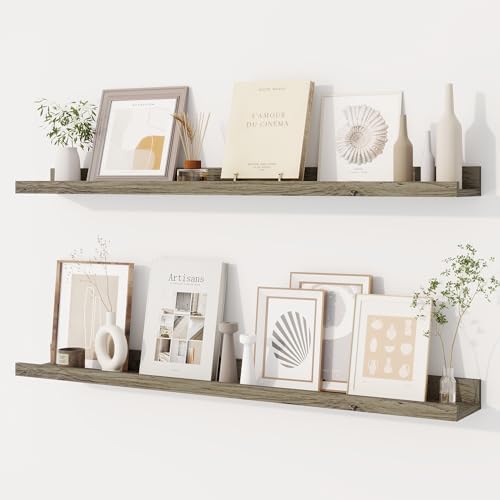 Dreamland Picture Ledge Shelf for Wall, Floating Shelves Set of 2, 36 inch Long by Dreamland