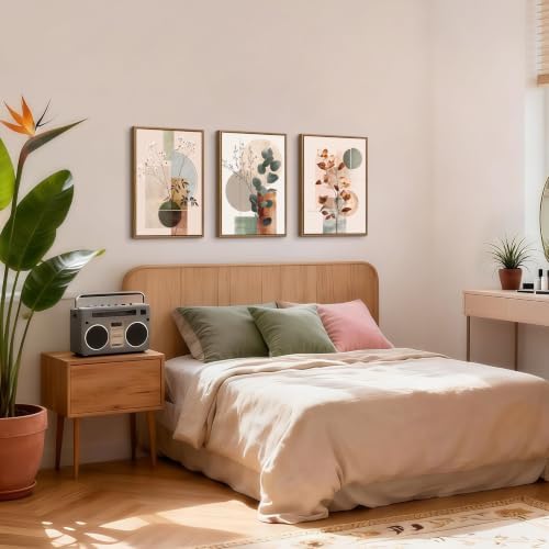 WENGTIAO Boho Neutral Abstract Botanical Framed Canvas Wall Art 16"x24"x3 - Image 4