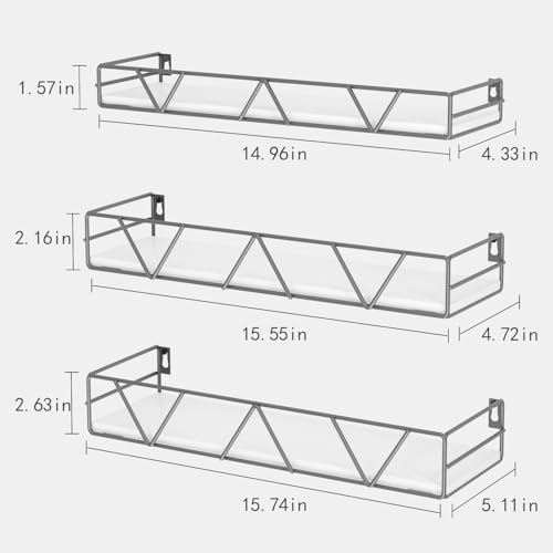 Floating Shelves Set of 3, Wood Wall Shelf, Farmhouse Shelf - Image 3