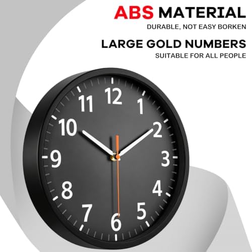 12" Modern Silent Battery Wall Clock, Decorative Wall Clocks Indoor - Image 6