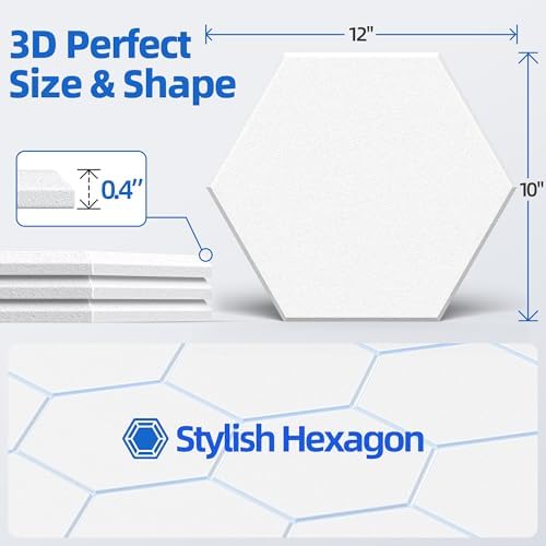 20 Pack Acoustic Panels with Self Adhesive, Soundproof Wall Panels, Hexagon - Image 5