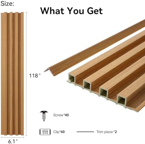 Slat Wall Panel 8-Pack, 118’’x6.1’’ - Image 2