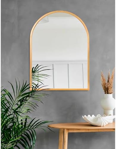 Arched Gold Framed Wall Mirror, - Image 5