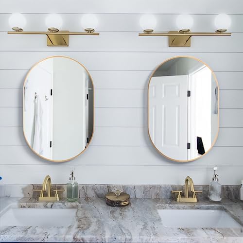 Oval Bathroom Mirror Capsule Wall Vanity Mirror, 2 Pieces 20"x30" Pill Mirrors - Image 6