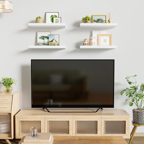 Love-KANKEI 15.6" White Floating Wall Shelves - Image 4