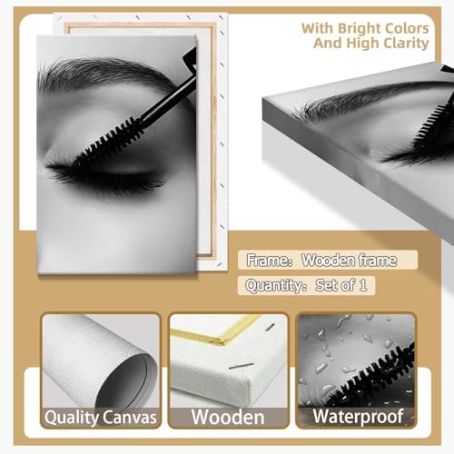 Black And White Magazine Cover Posters Female Eyelashes Canvas Wall Art - Image 2