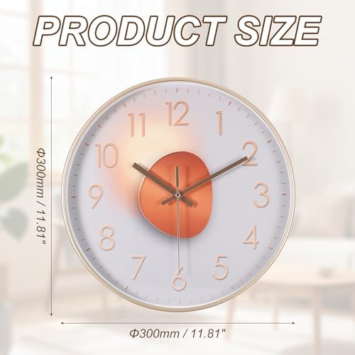 PATIKIL 12 Inch Modern Wall Clock, Silent Non-Ticking Wall Clocks Sweep - Image 2