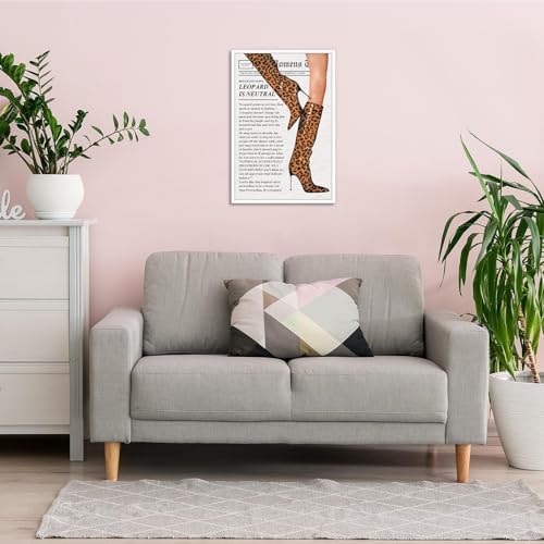 Trendy Newspaper Canvas Wall Art Trendy Leopard Room Decor Fashion Leopard - Image 5
